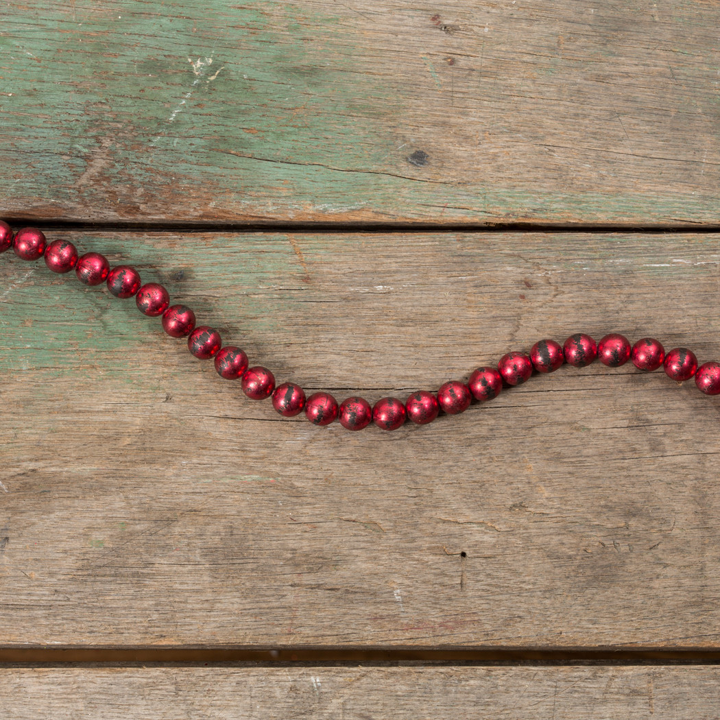 XL Aged Red Bead Garland, photo 2 of 2