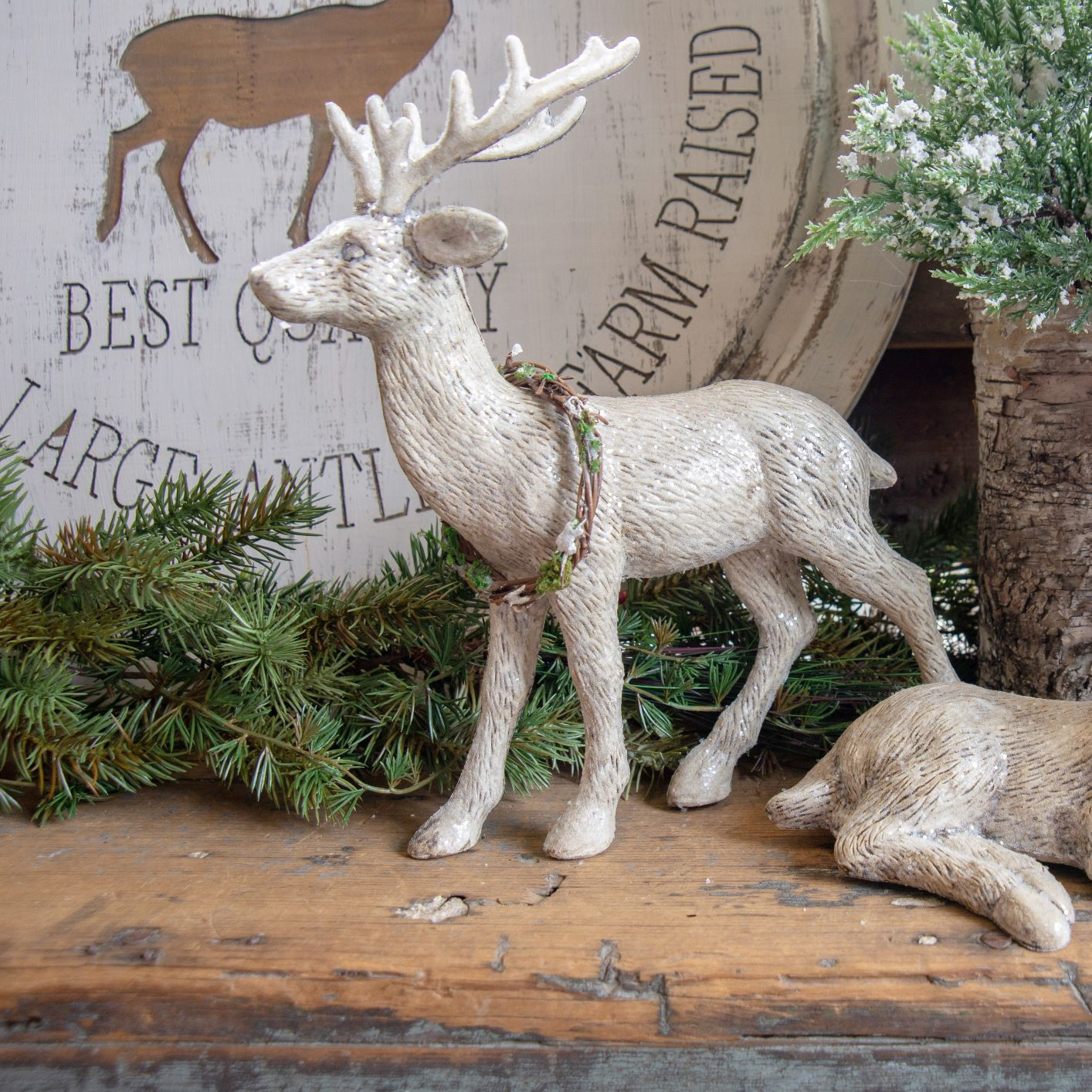 Standing Deer with Wreath, 13", photo 2 of 4