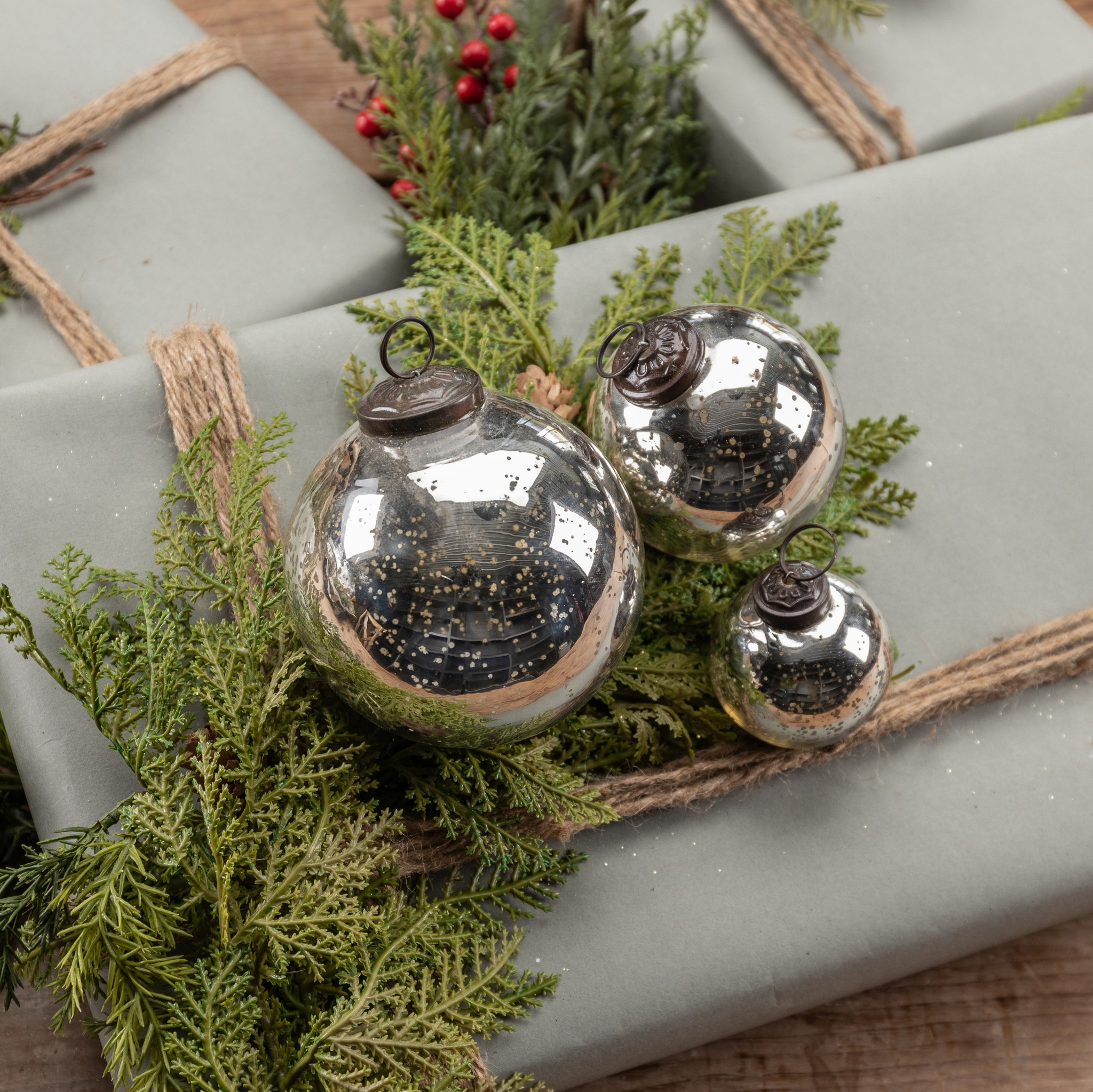 Silver Kugel Ornament, 4", photo 2 of 3