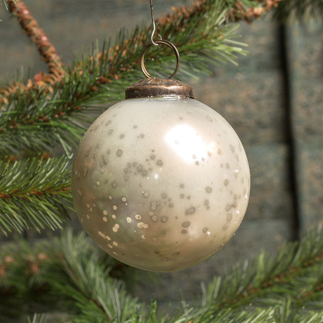 White Kugel Ornament, 4", photo 3 of 3