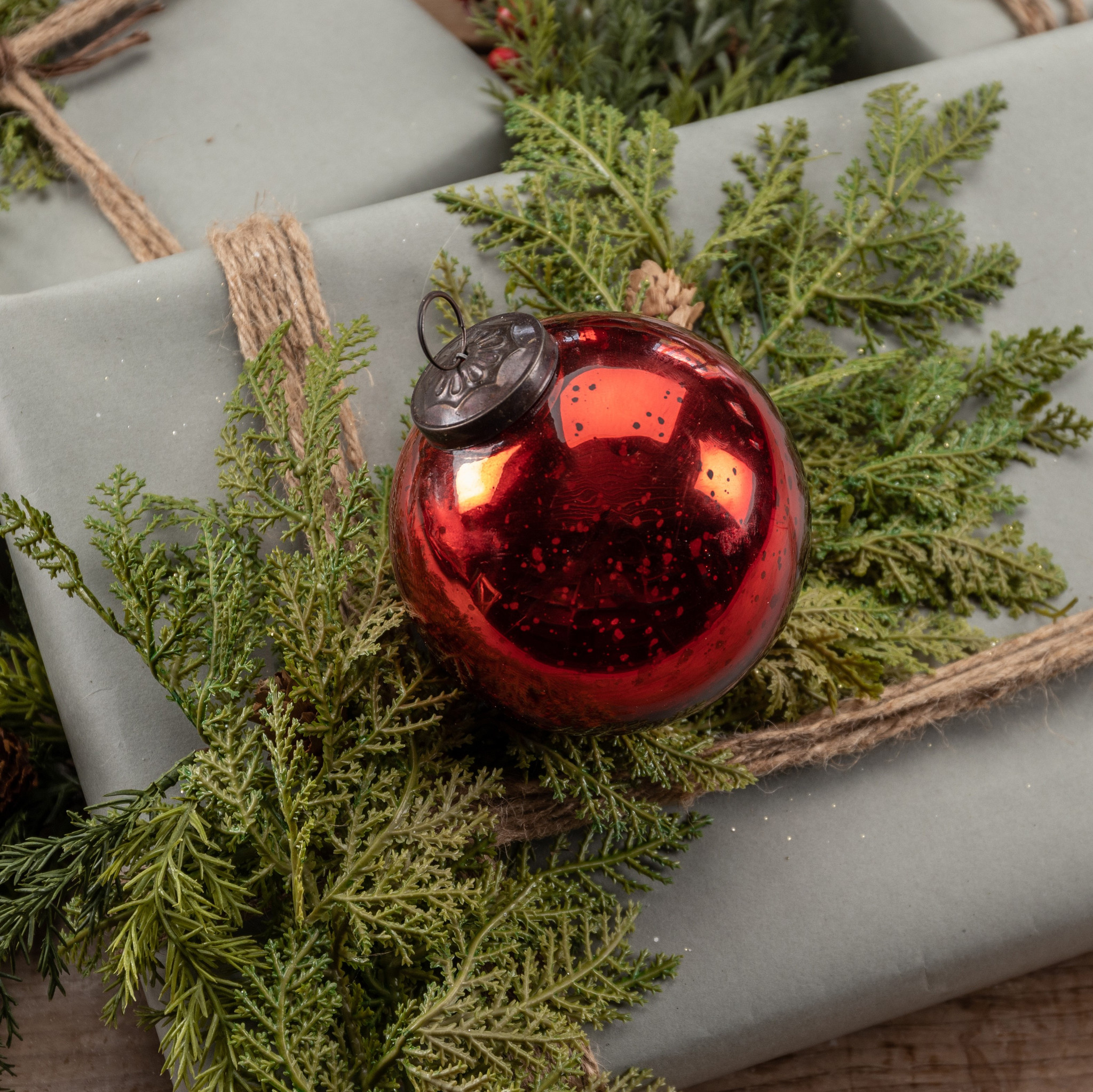 Red Kugel Ornament, 4"