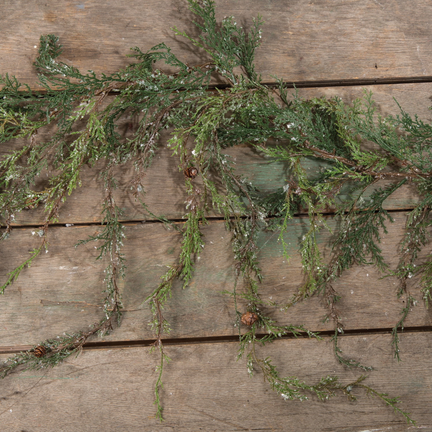 Weeping Cedar Garland with Snow, 4 ft, photo 2 of 2