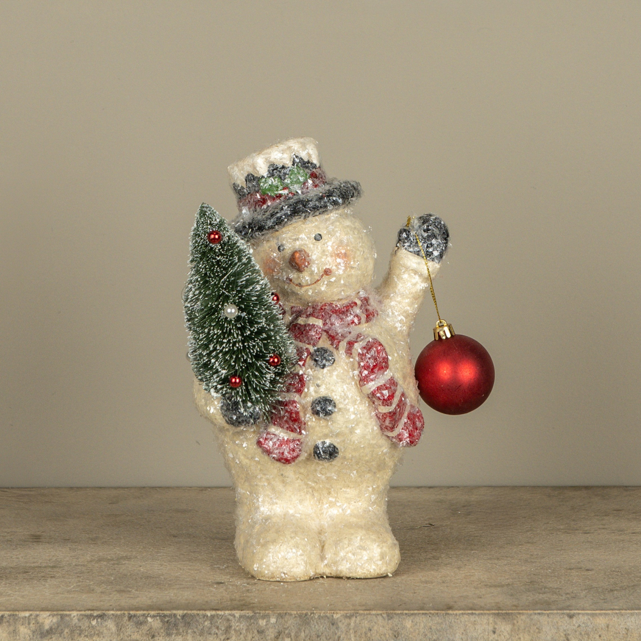 Snowman with Bulb & Tree, 10", photo 2 of 3