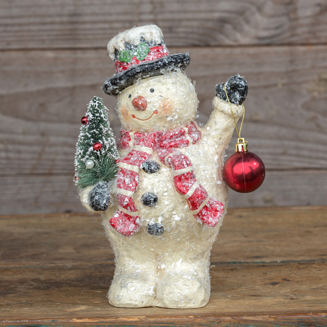Snowman with Bulb & Tree, 10", photo 3 of 3