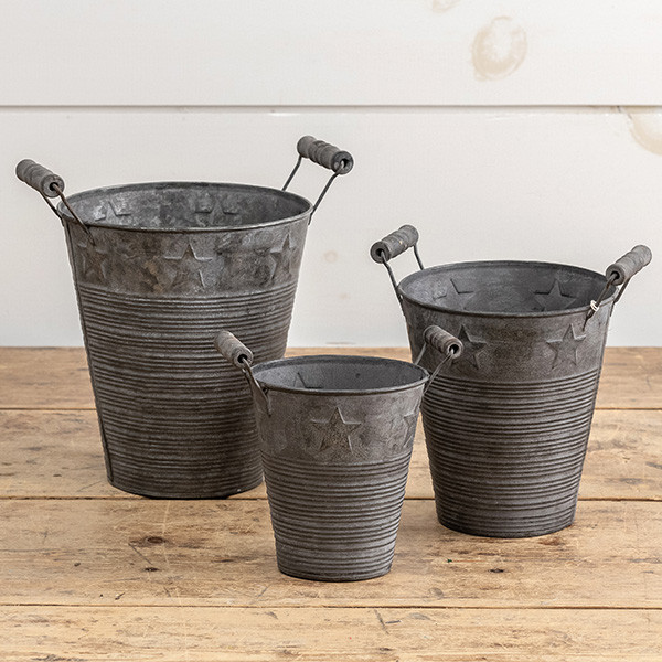 Star Pails with Two Handles, Set of 3, photo 3 of 3