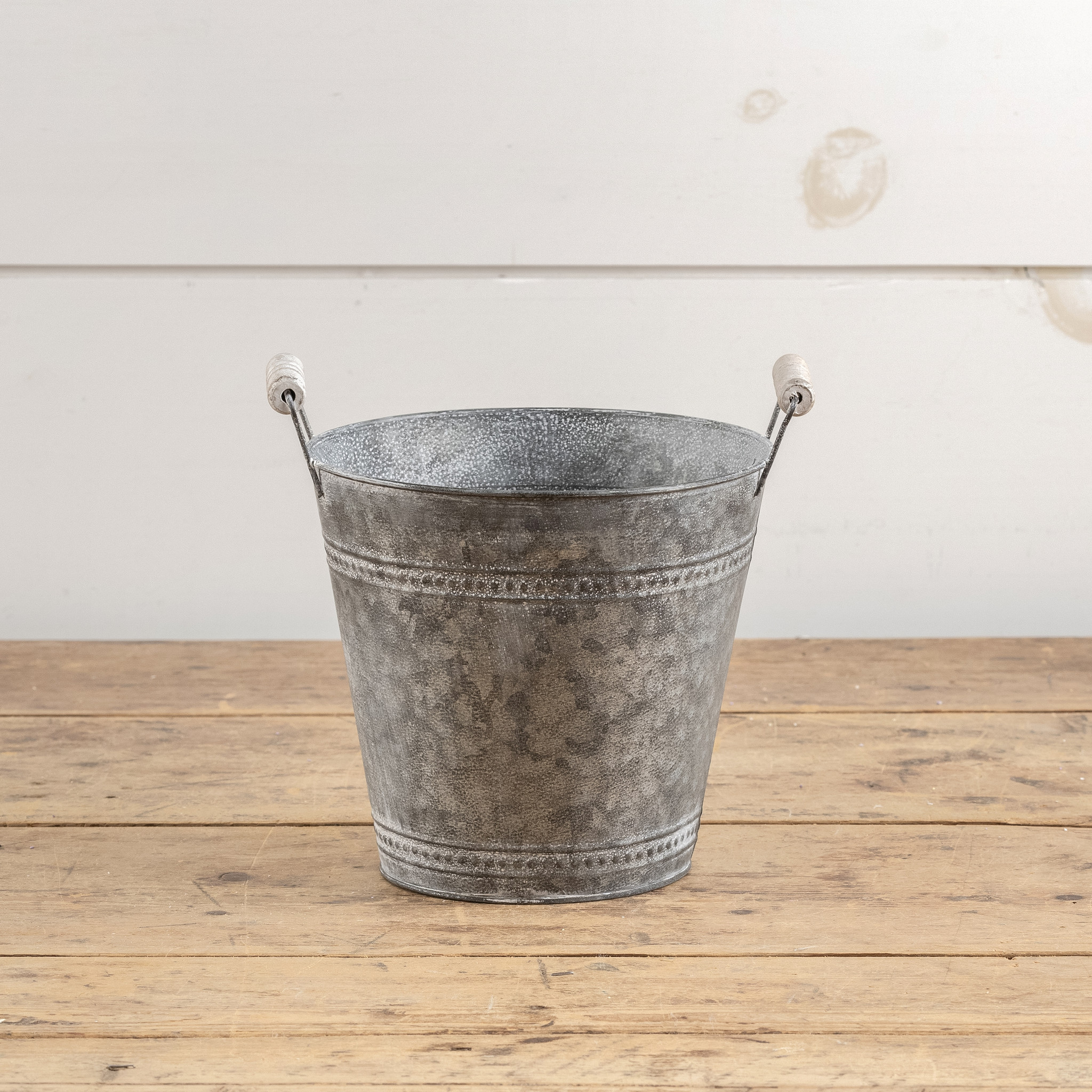 Galvanized Double Handle Decorative Pail, 9"