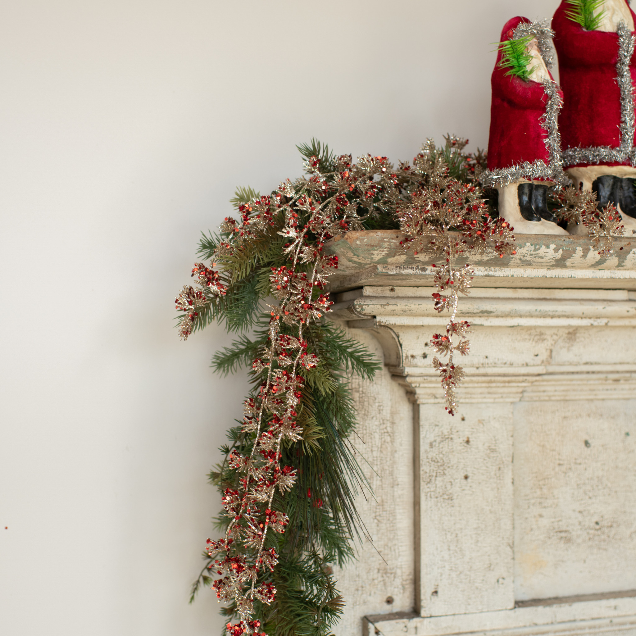 Draping Red Glitter Buds, 42", photo 6 of 7