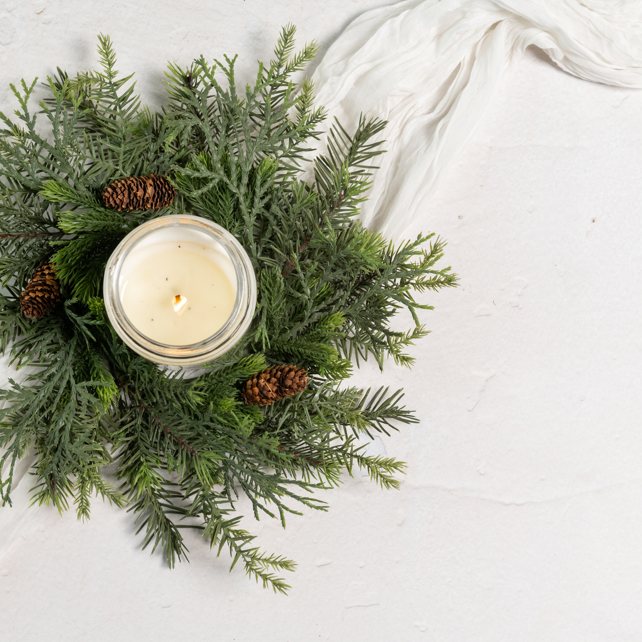 Mixed Pine Wreath with Pinecones, 15"