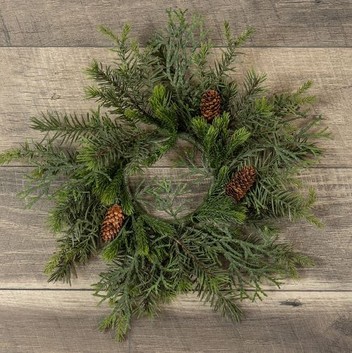 Mixed Pine Wreath with Pinecones, 15", photo 4 of 5