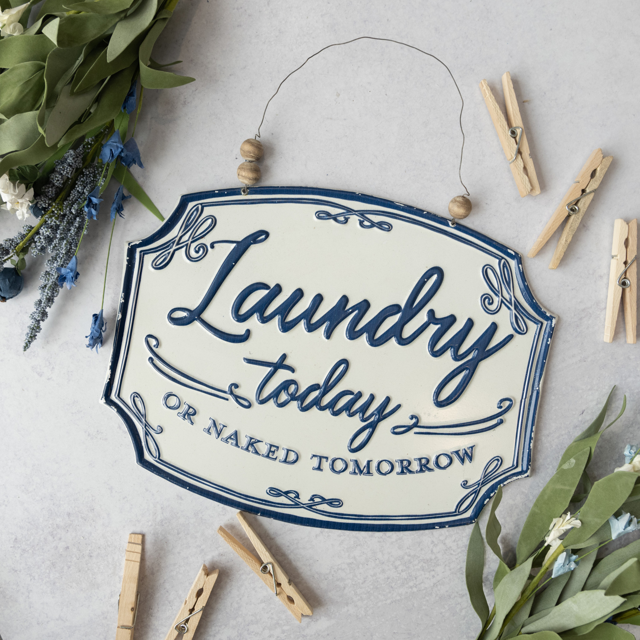 White, Laundry Today Sign