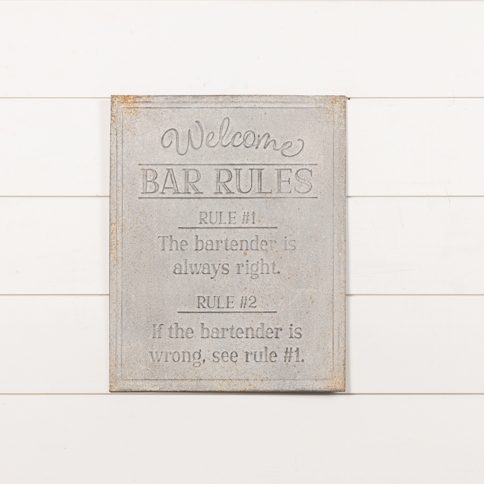 Faded Metal Bar Rules Sign, photo 2 of 2