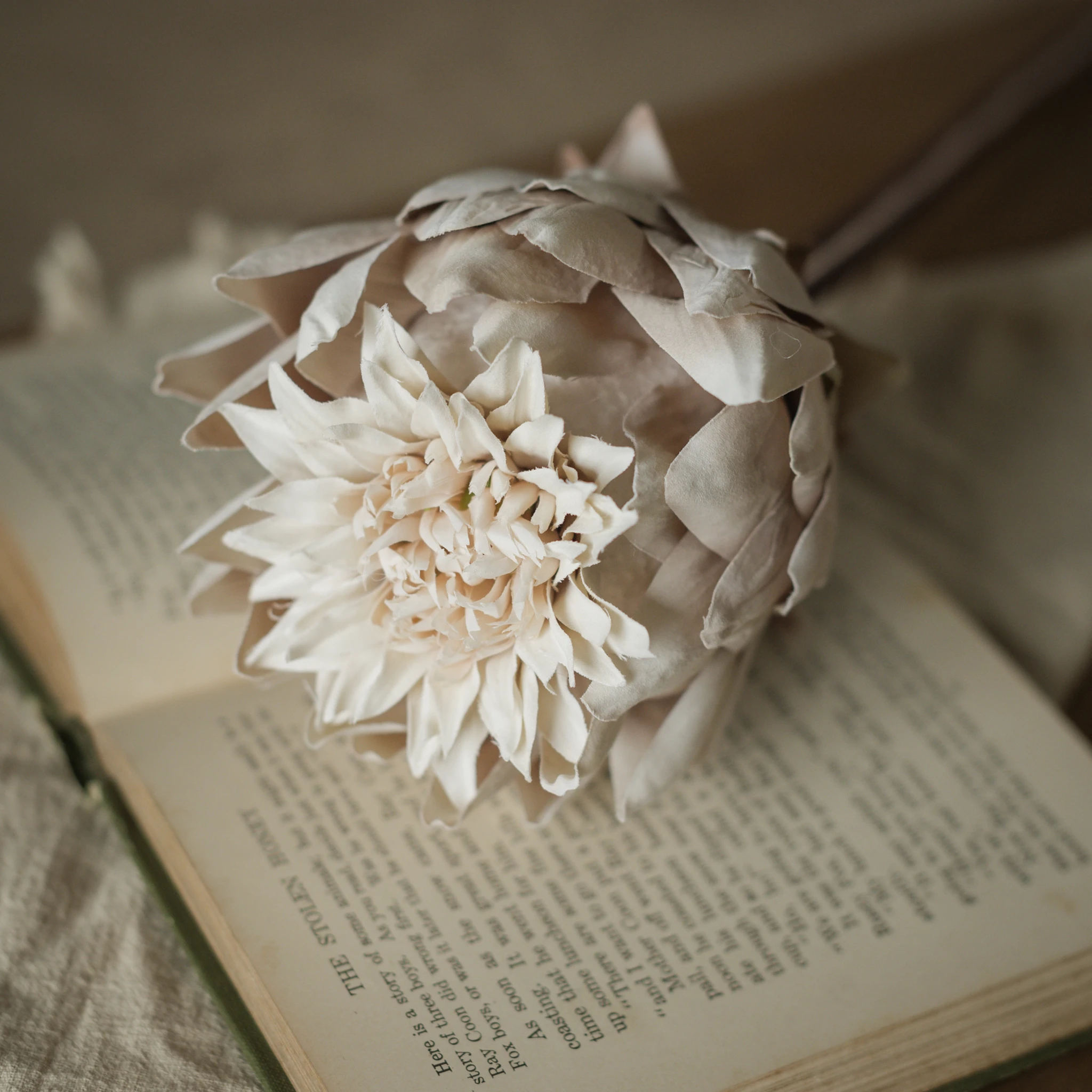 Beige Large Artichoke Spray, 22"