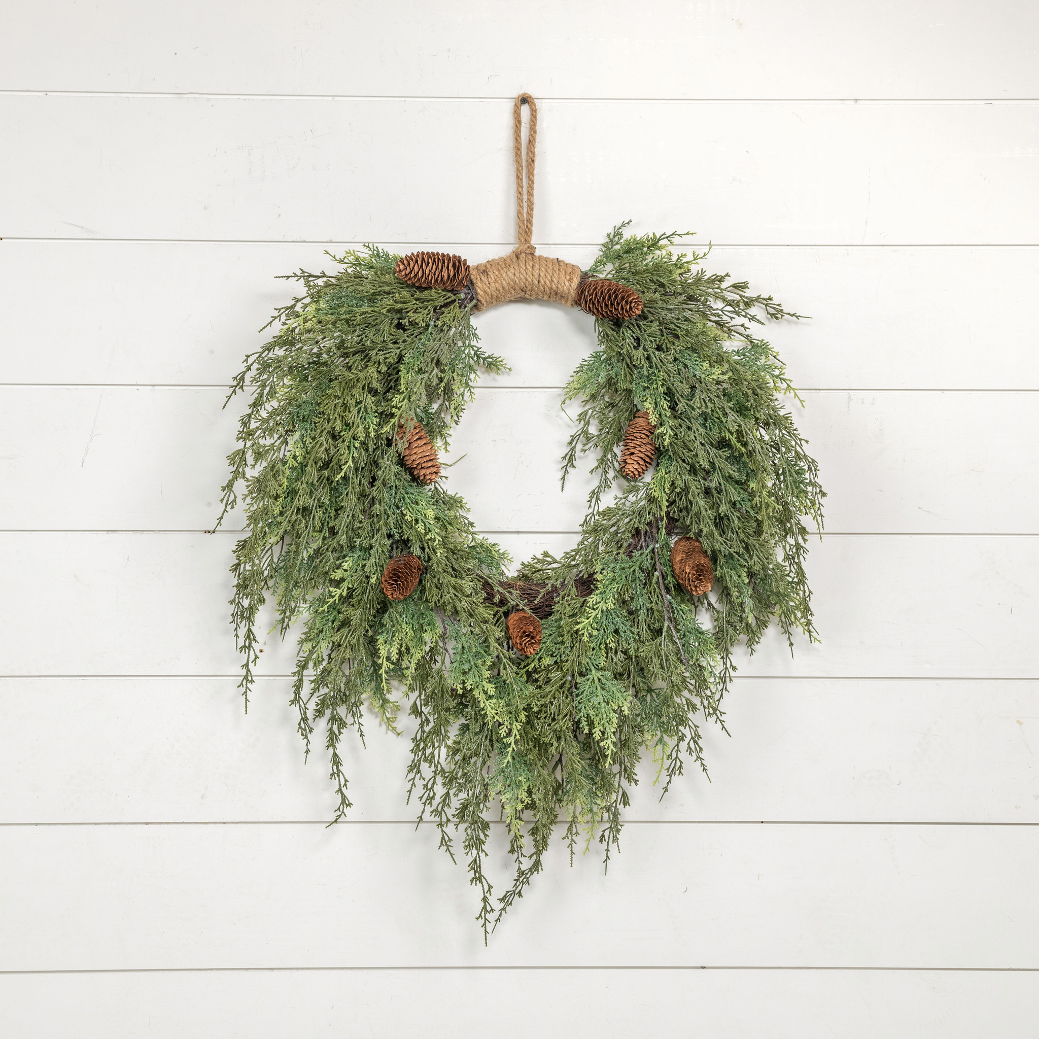 Cedar & Cones Hanging Wreath, 28", photo 2 of 4