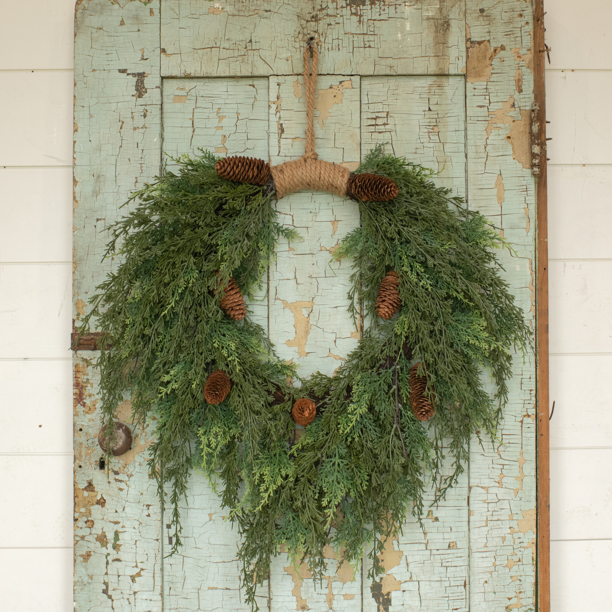 Cedar & Cones Hanging Wreath, 28", photo 3 of 4