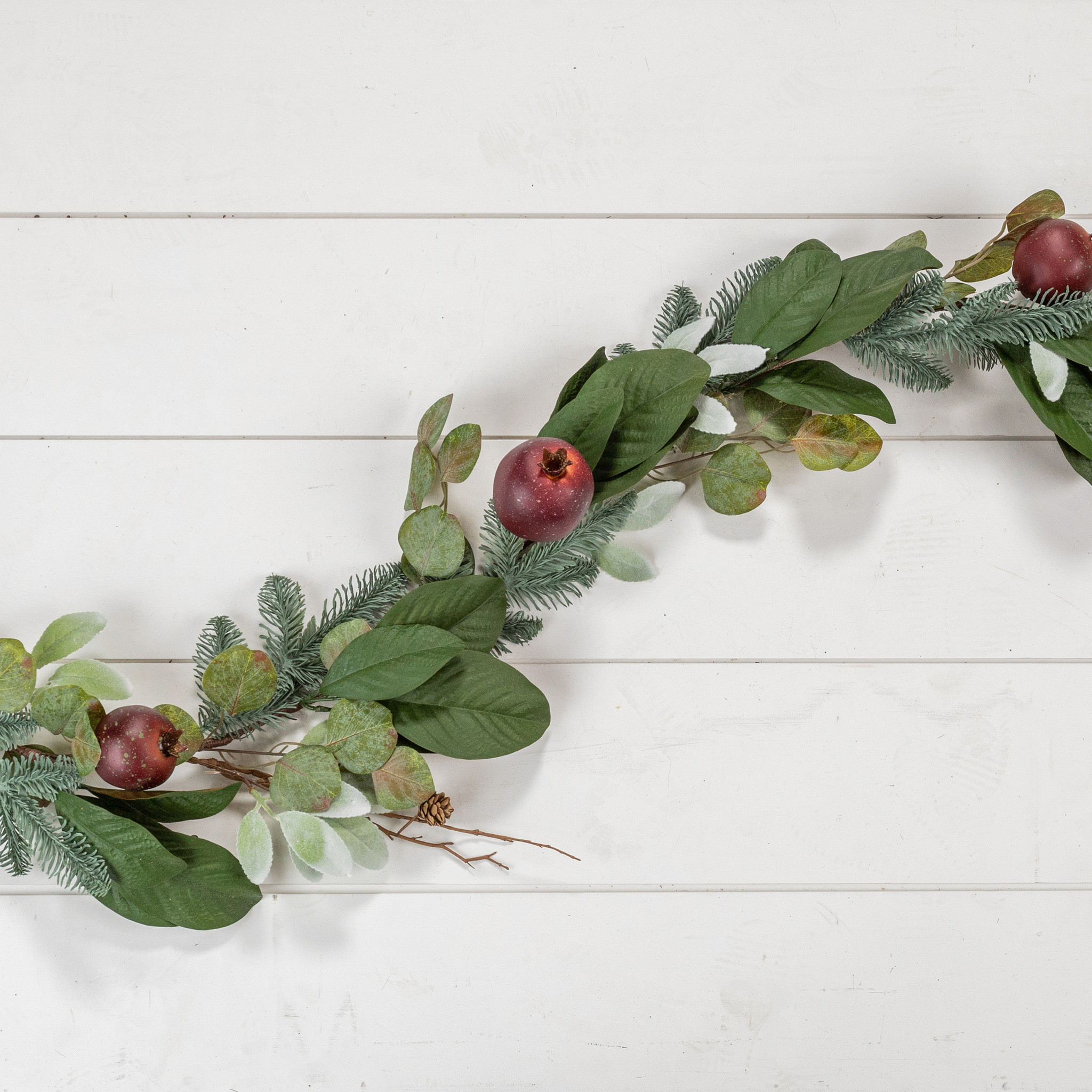 Mixed Greenery & Pomegranate Garland, 6 ft, photo 2 of 4