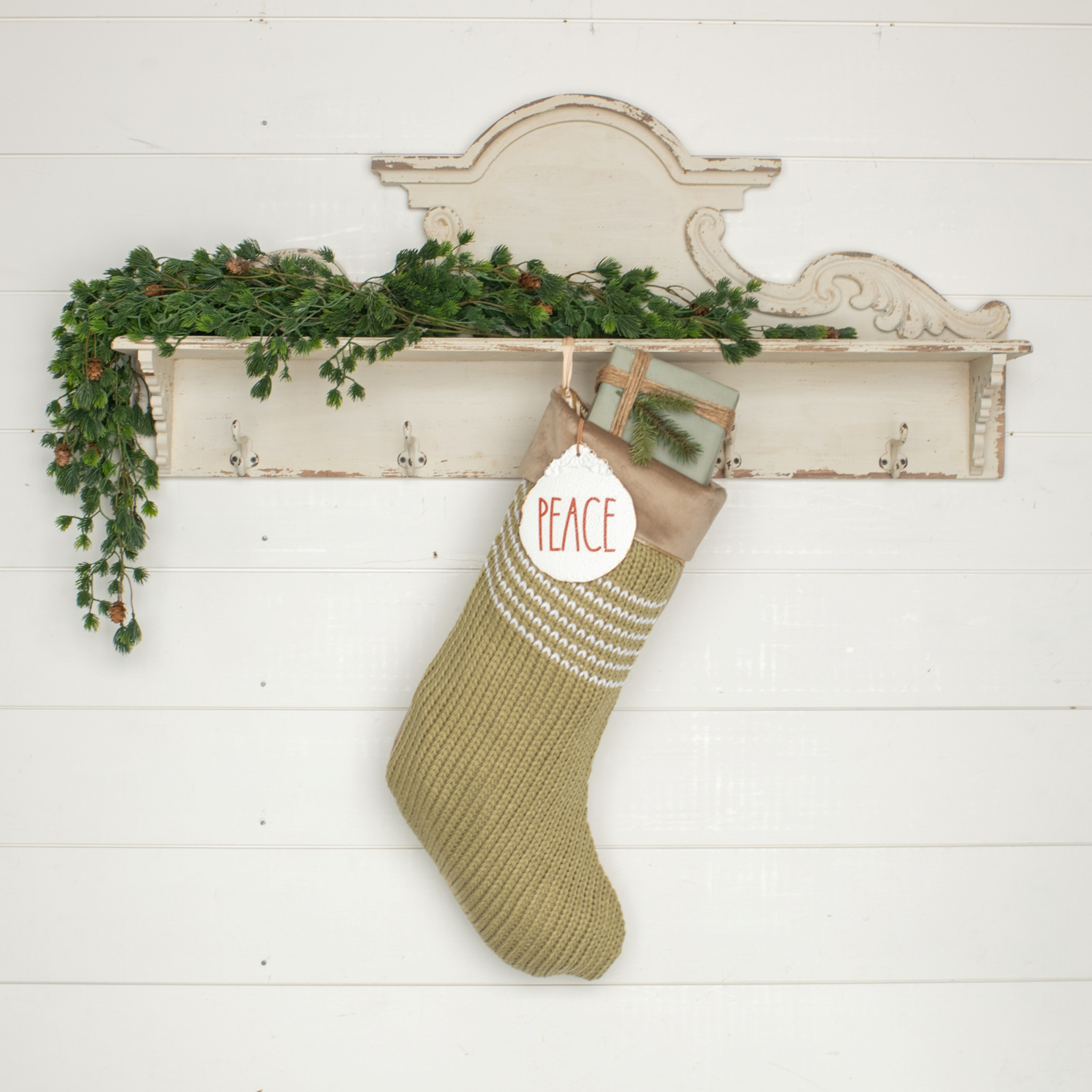 Olive Stocking with White Stripes, 24", photo 2 of 3