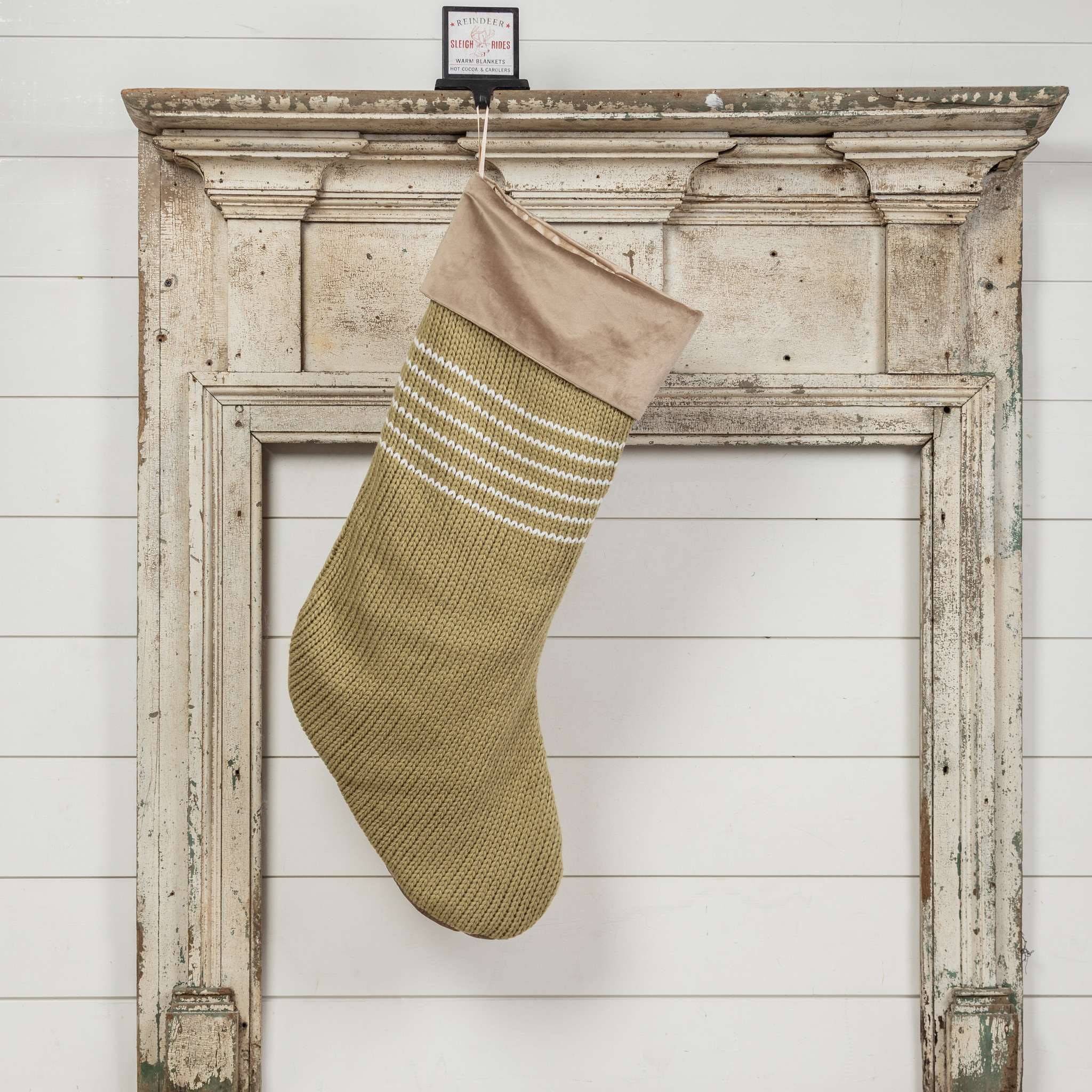 Olive Stocking with White Stripes, 36", photo 2 of 2