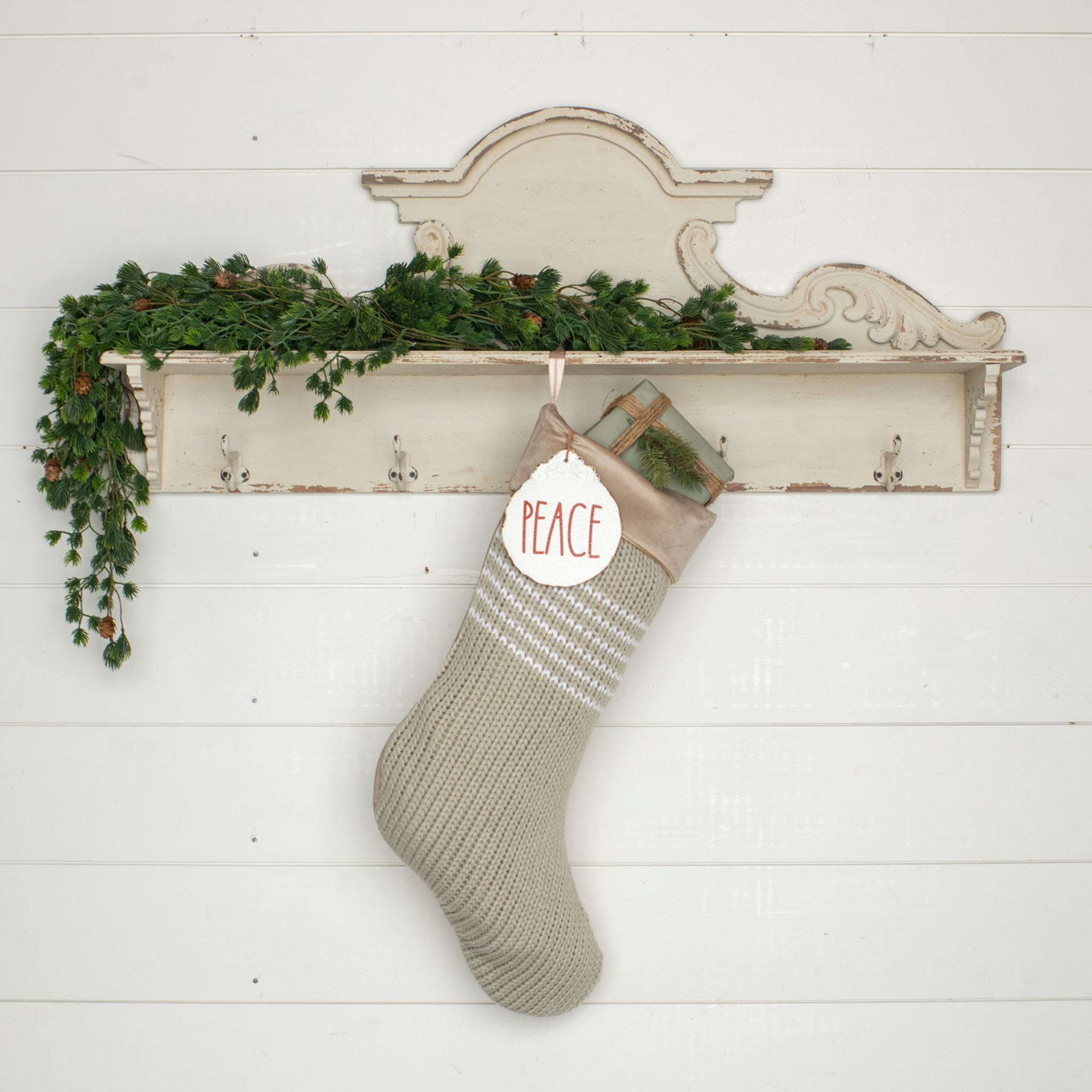 Grey Stocking with White Stripes, 24", photo 2 of 3