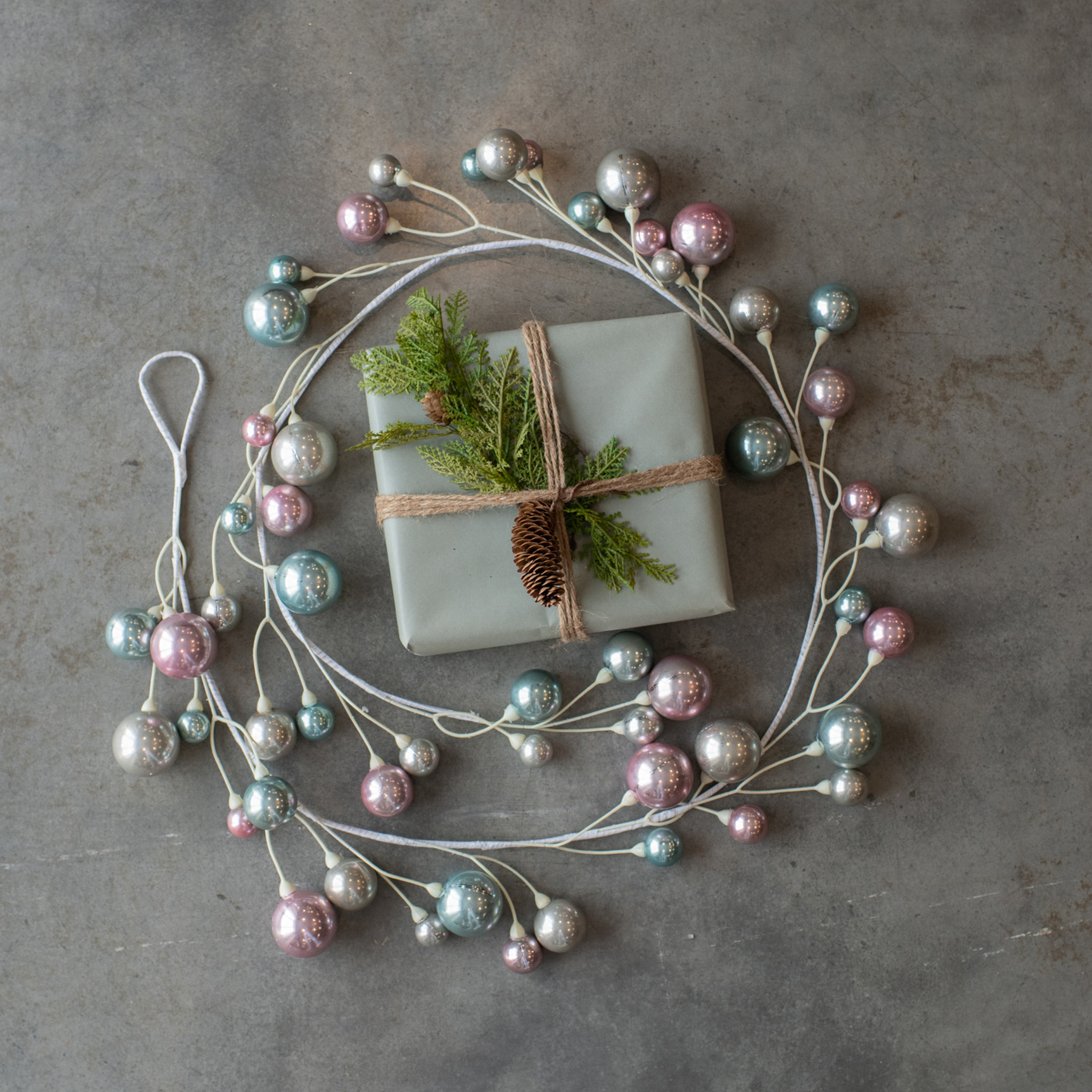 Sky Blue, Blush & Silver Garland with 2" Ball, 72", photo 2 of 3