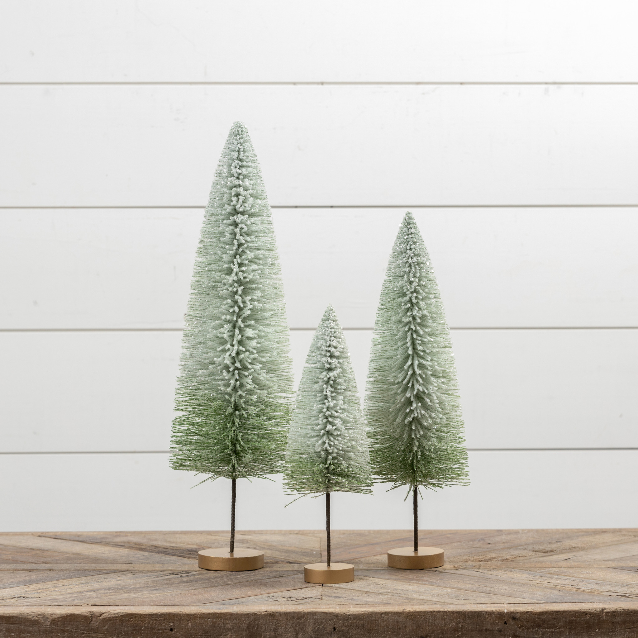 Green Ombre Flocked Long Stem Bottlebrush Tree, 20", photo 4 of 4