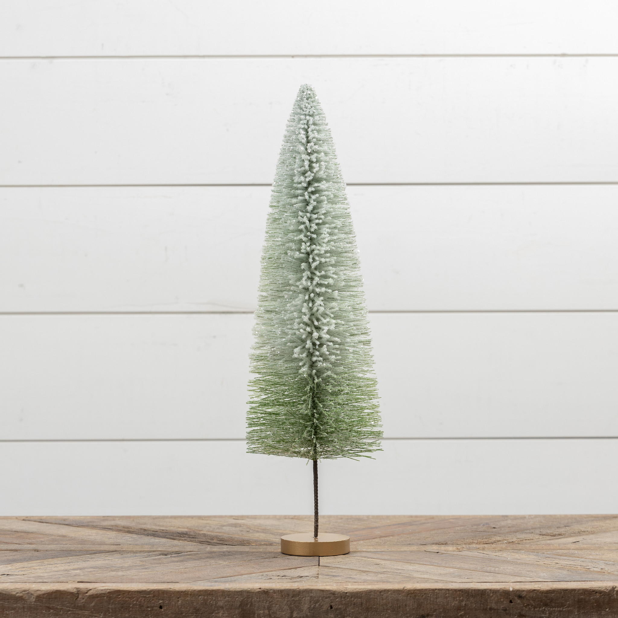 Green Ombre Flocked Long Stem Bottlebrush Tree, 20", photo 2 of 4