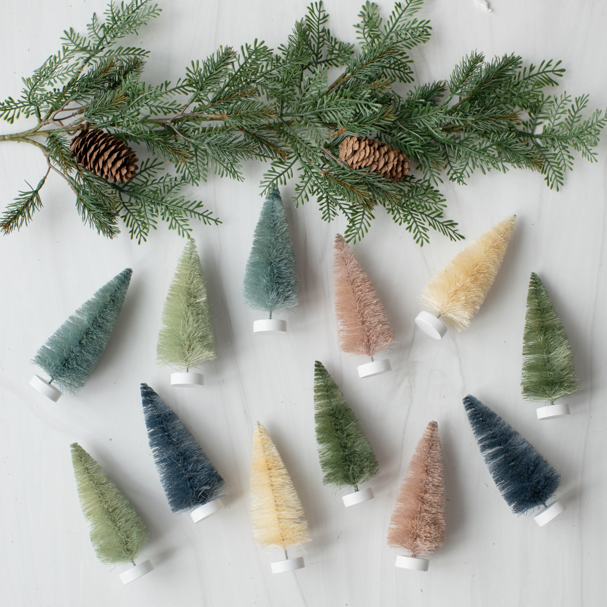 Earthtone Bottlebrush Trees, Set of 12