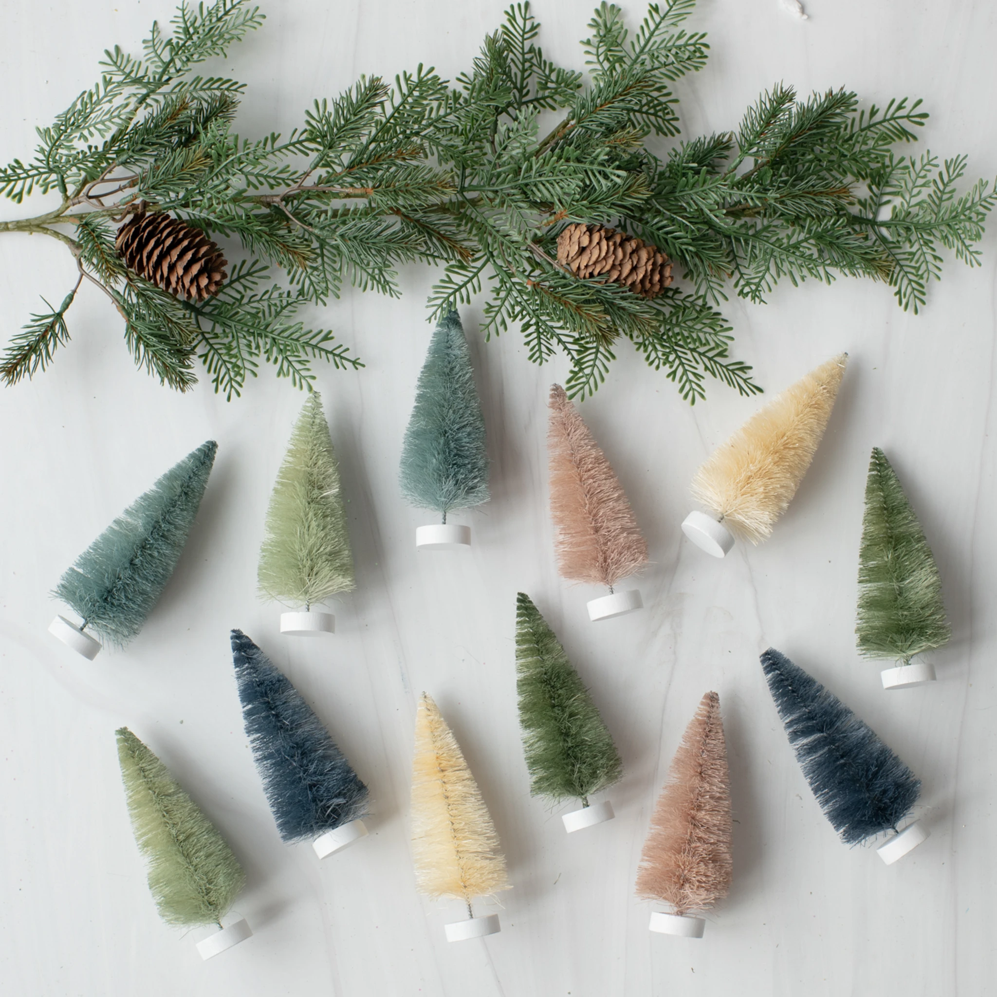 Earthtone Bottlebrush Trees, Set of 12