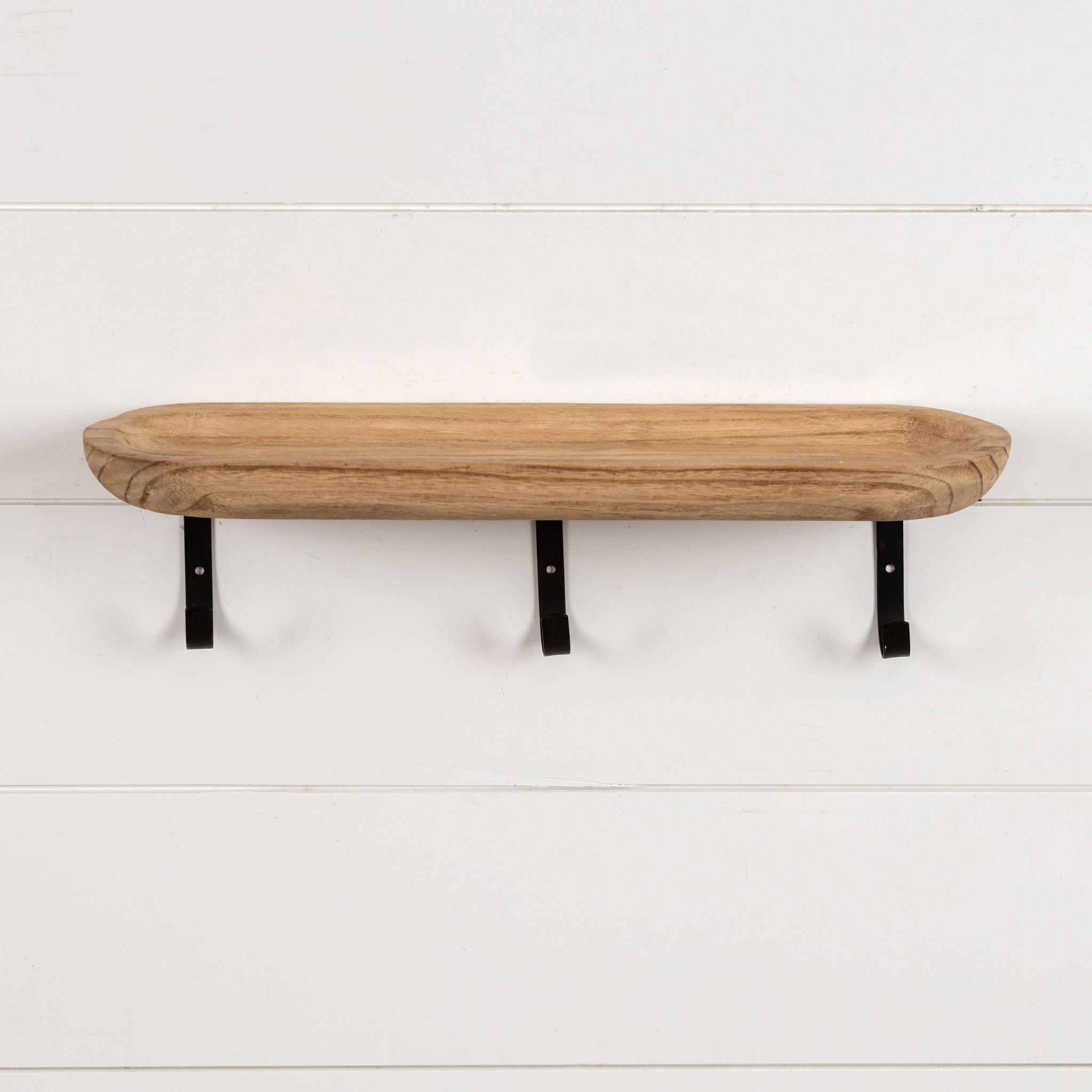 Wood Shelf with Wall Hooks, 20", photo 2 of 5