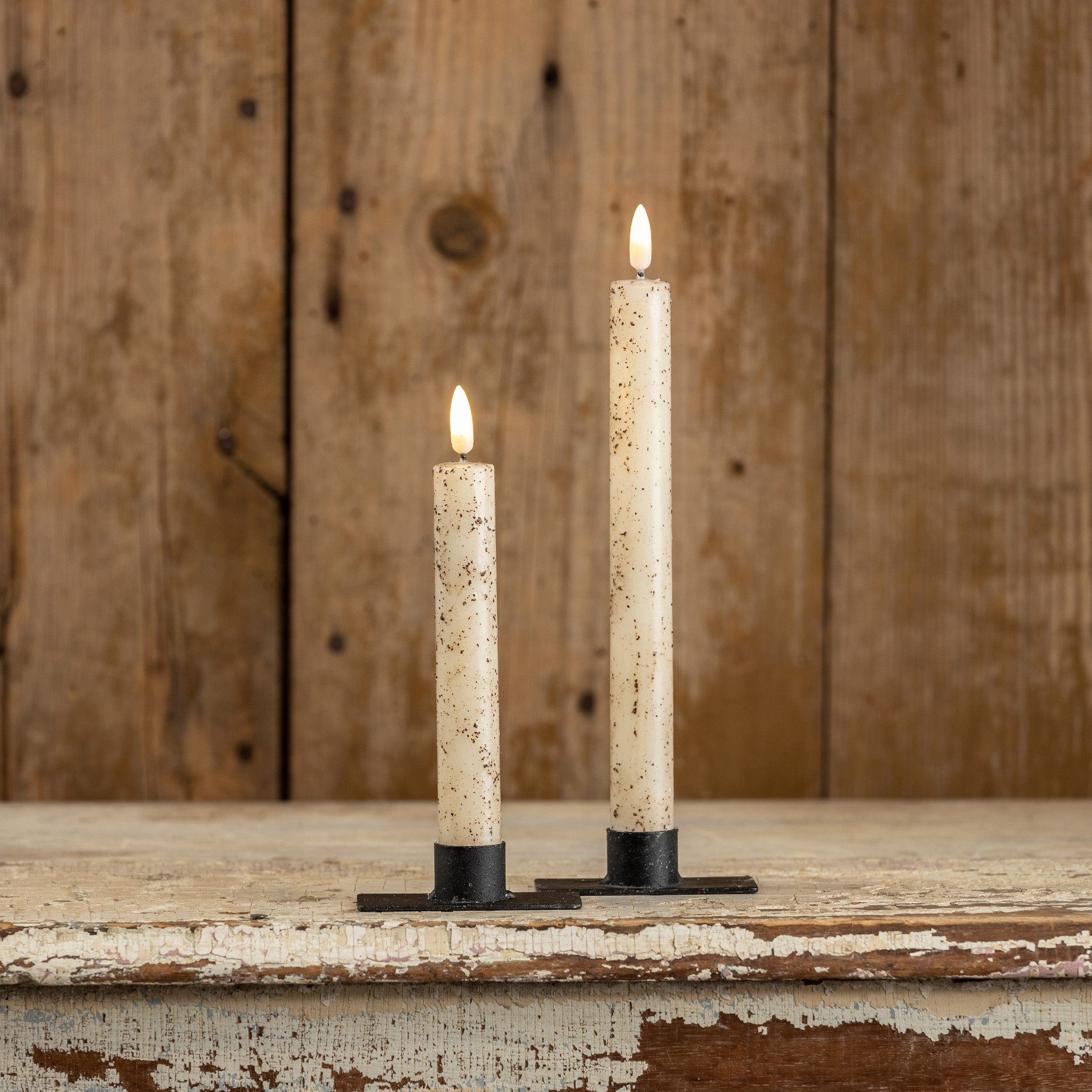Flameless Cream Taper Candles, Set of 2, 7.25", photo 4 of 4