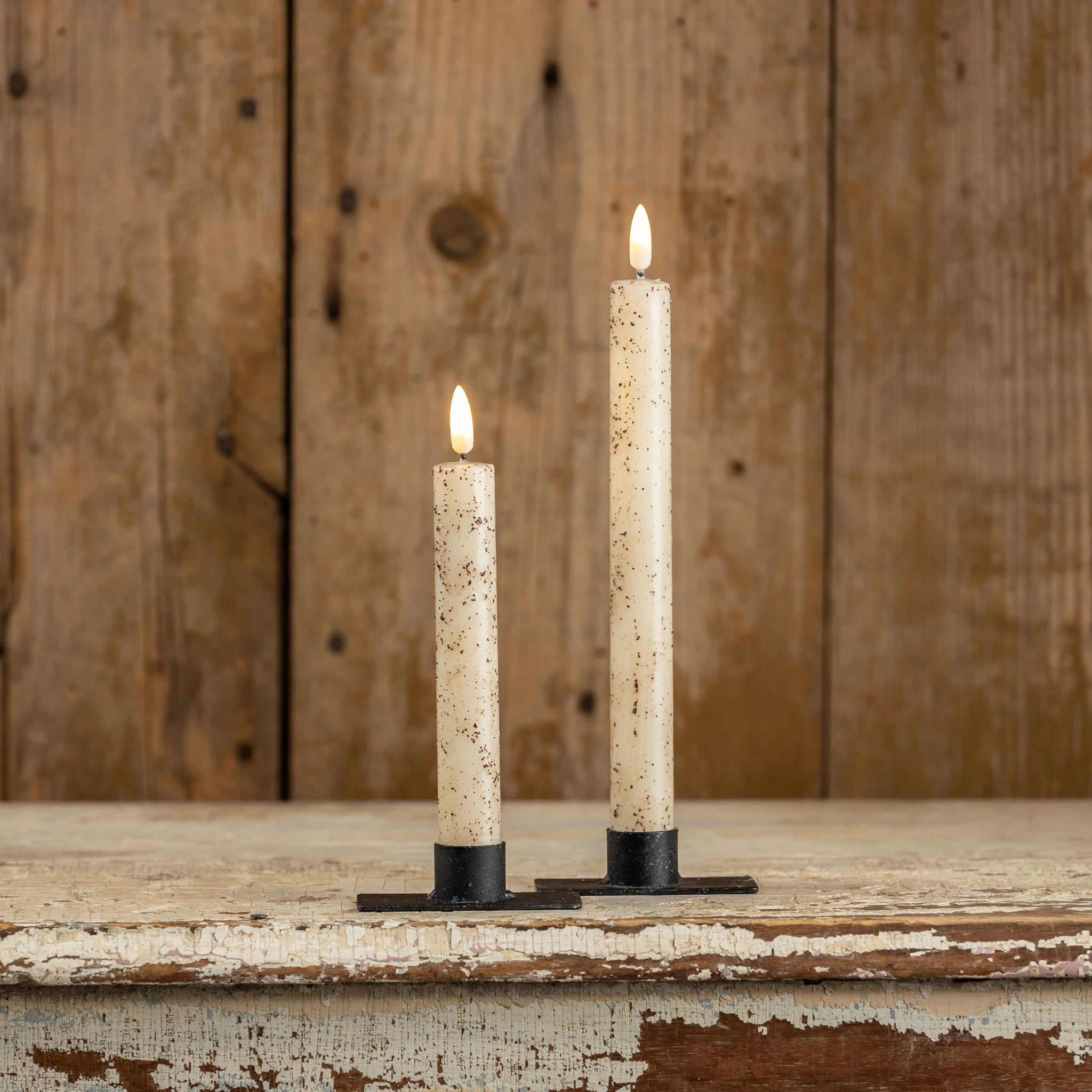 Flameless Cream Taper Candles, Set of 2, 7.25", photo 4 of 4