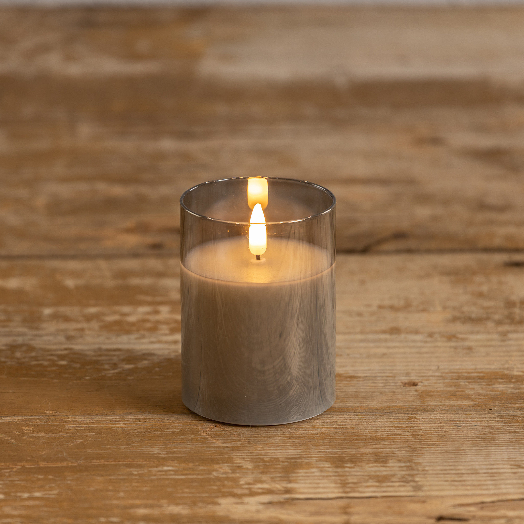 Flameless Charcoal Glass Candle, 4", photo 2 of 5