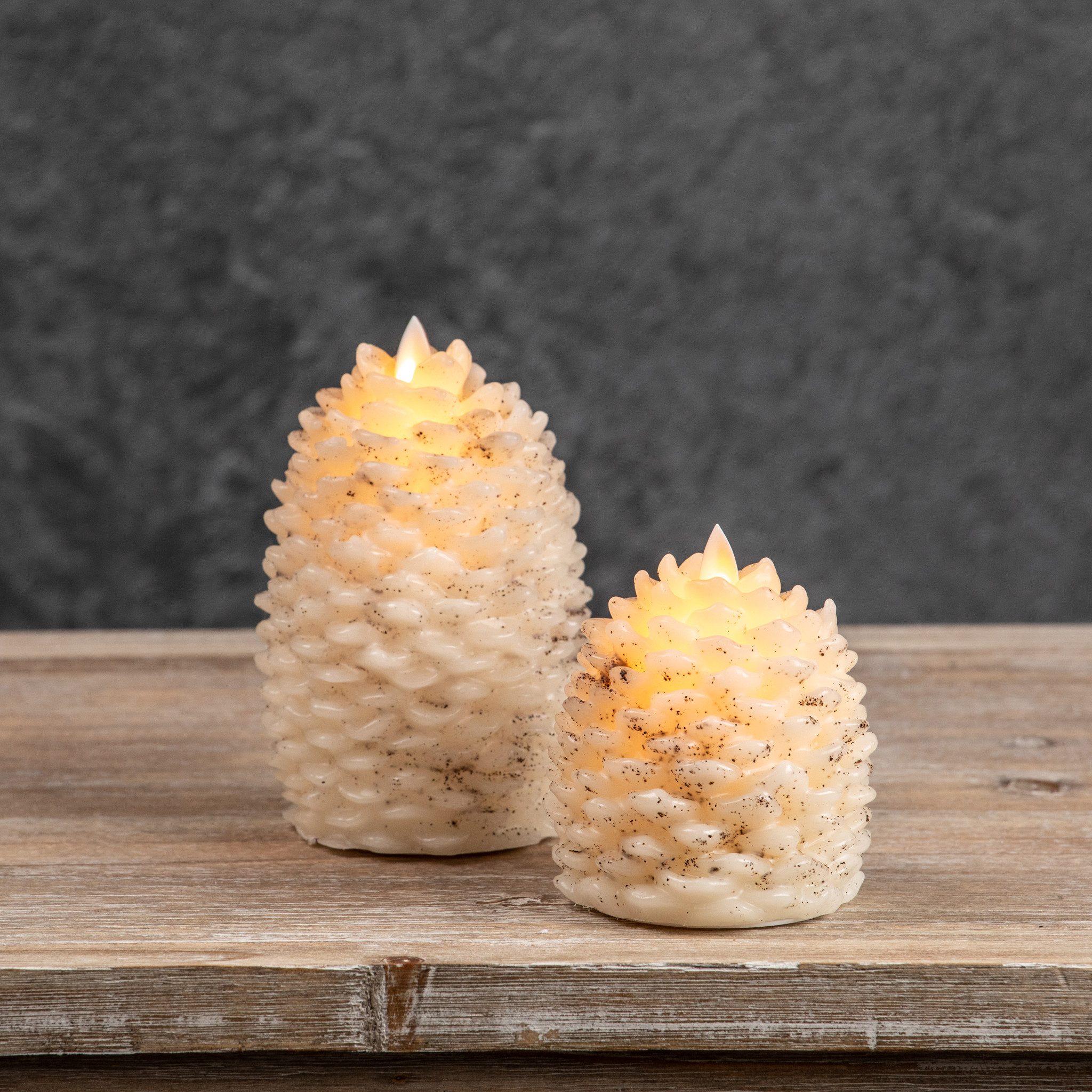 Flameless Cream Pinecone Candle, 6", photo 5 of 5