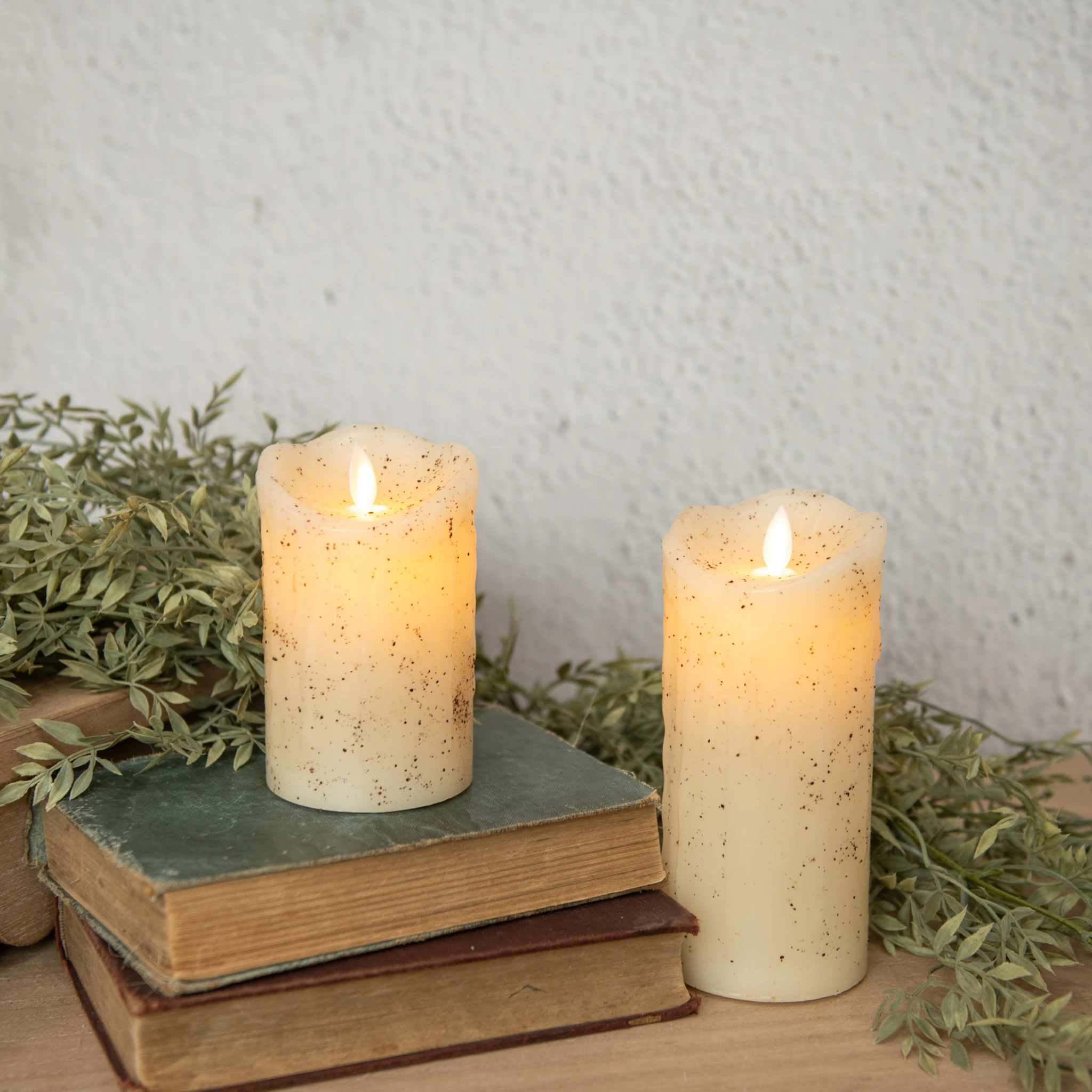 Flameless Cream Pillar Candle, 7", photo 3 of 5