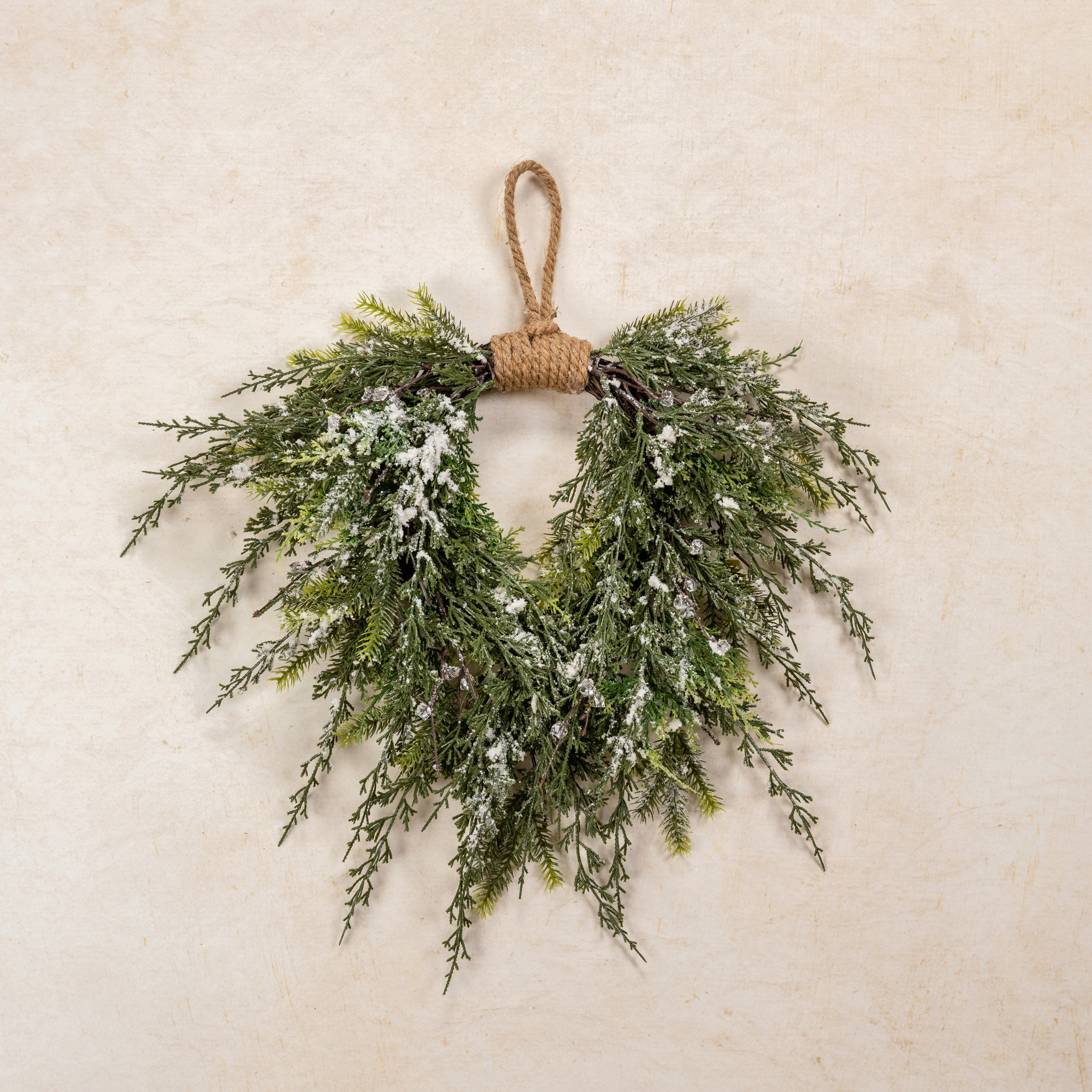 Snowy Cedar Hanging Wreath, 16", photo 3 of 4