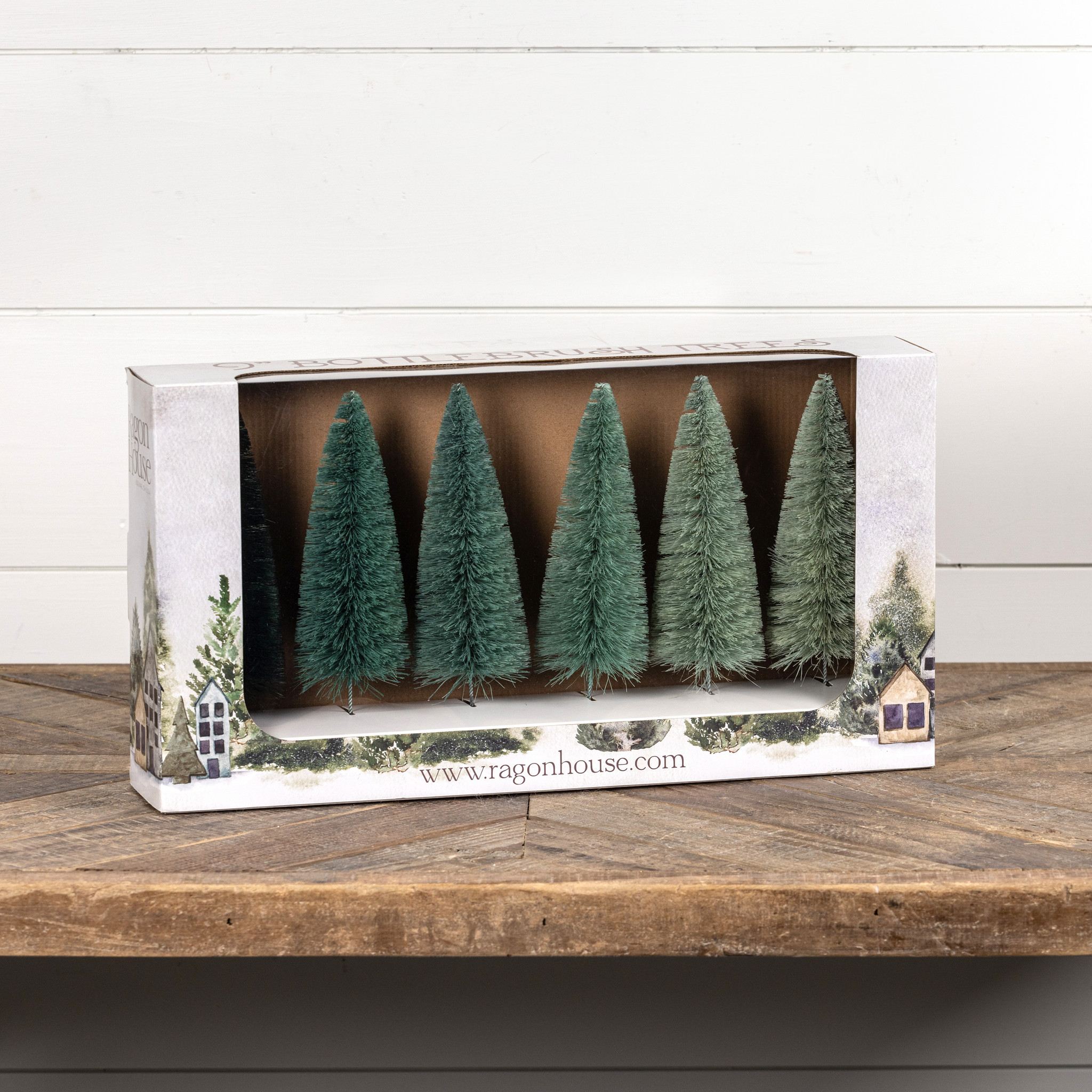 Blue Hues Bottlebrush Trees, Set of 6, 9", photo 2 of 2