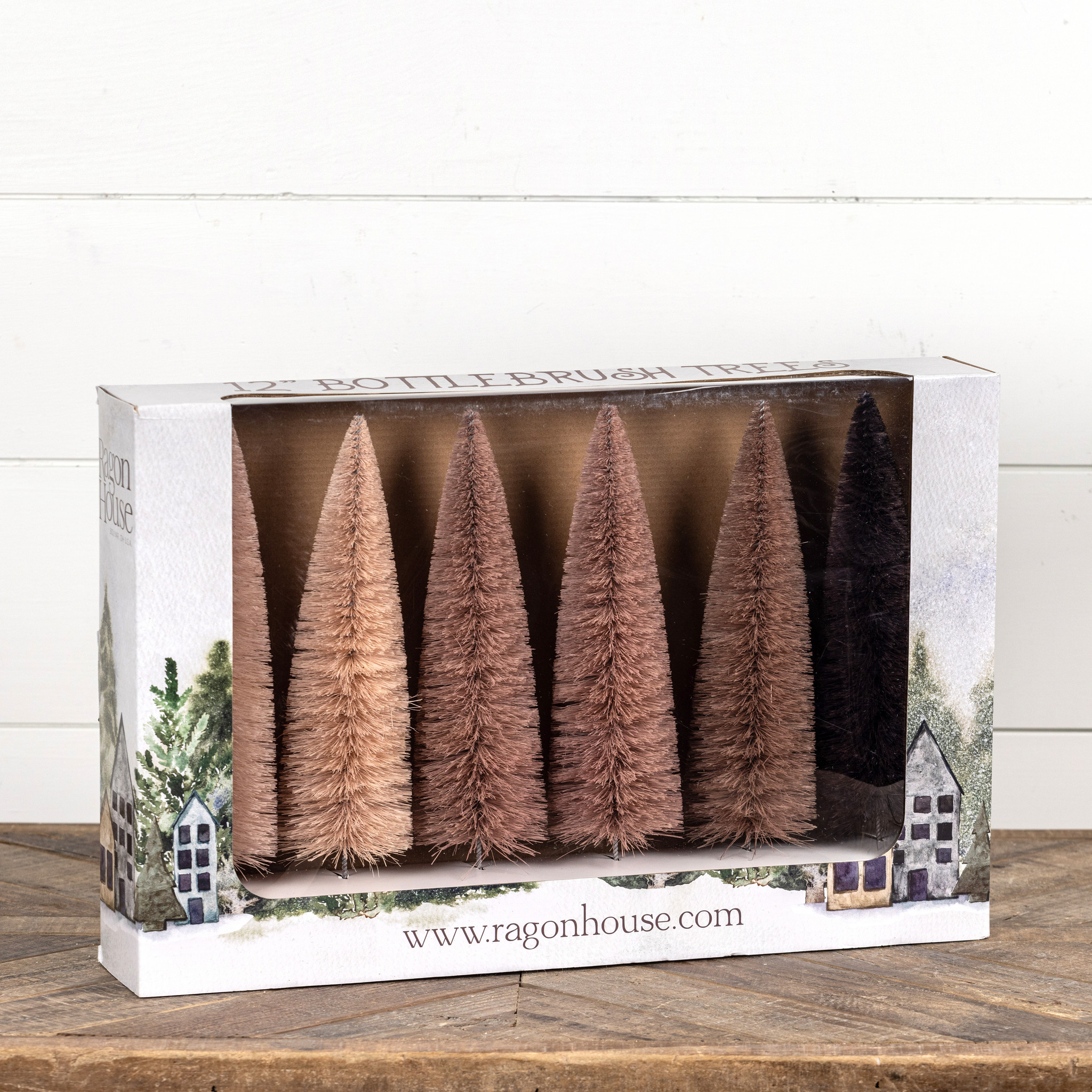 Blush Hues Bottlebrush Trees, Set of 6, 12", photo 2 of 2