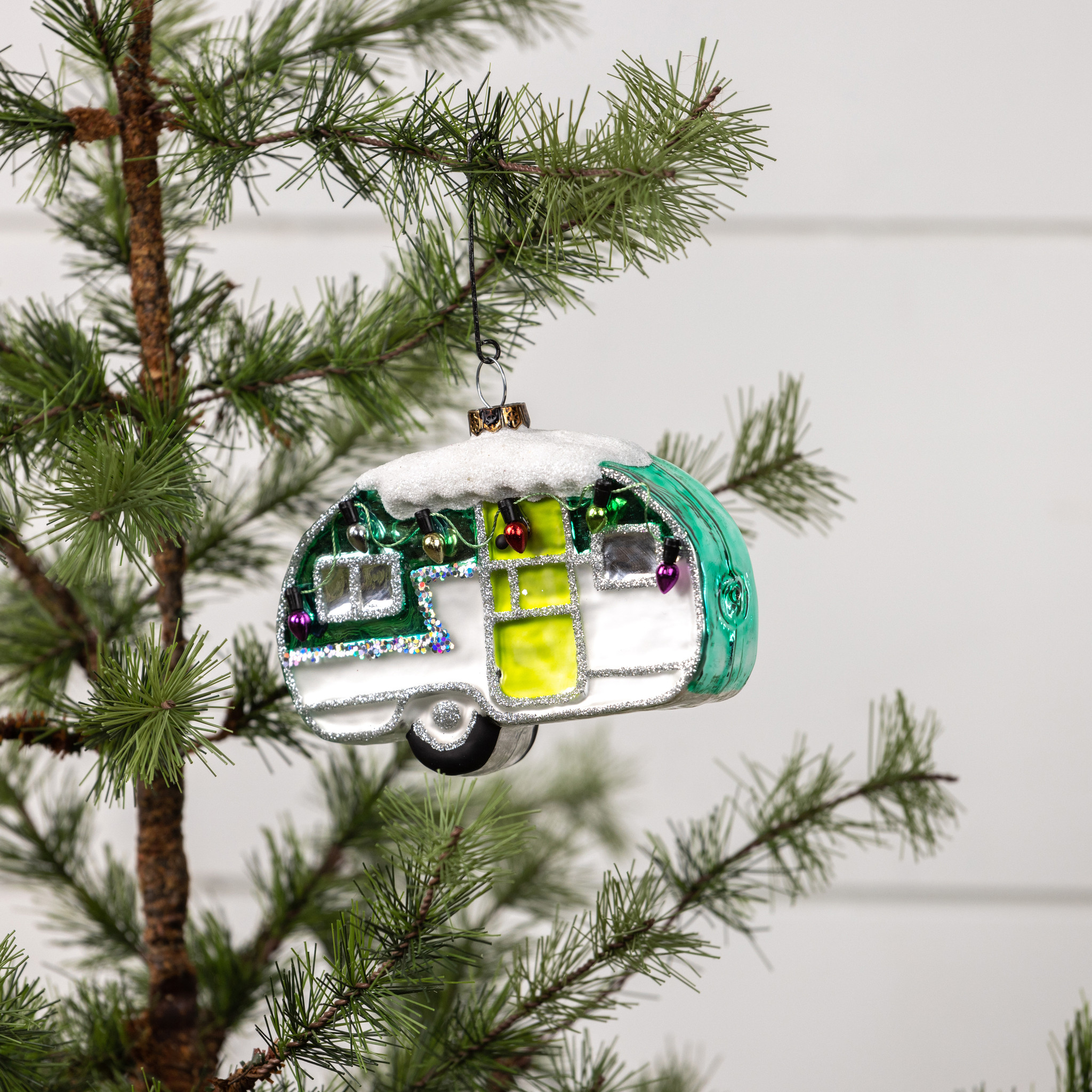 Snowy Christmas Camper Ornament