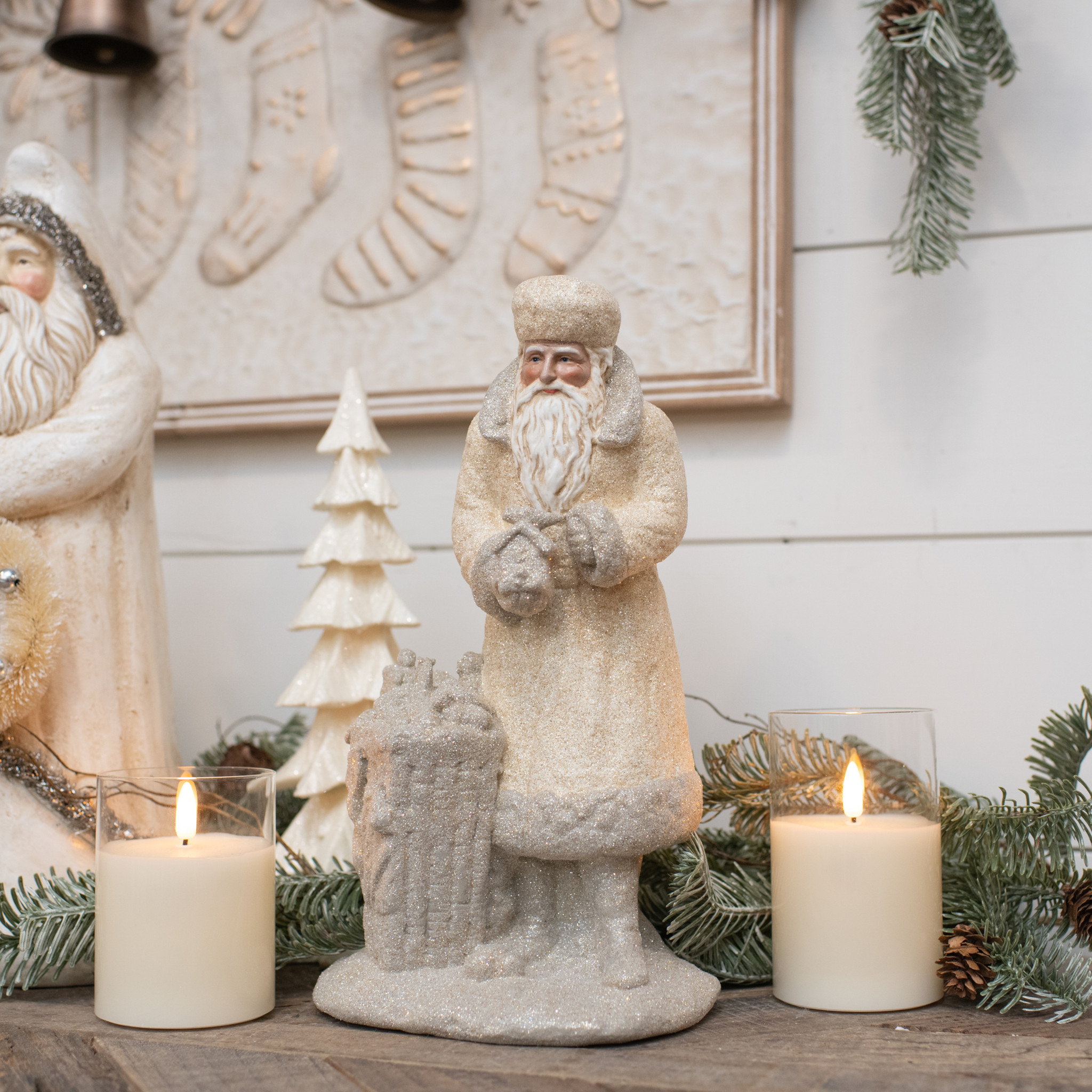 Cream & Grey Santa with Toy Bag, 12", photo 3 of 3