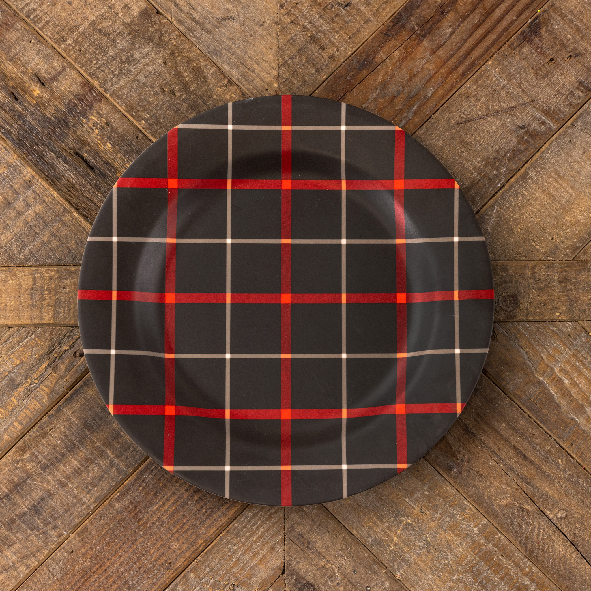 Black with Red & White Stripes Charger