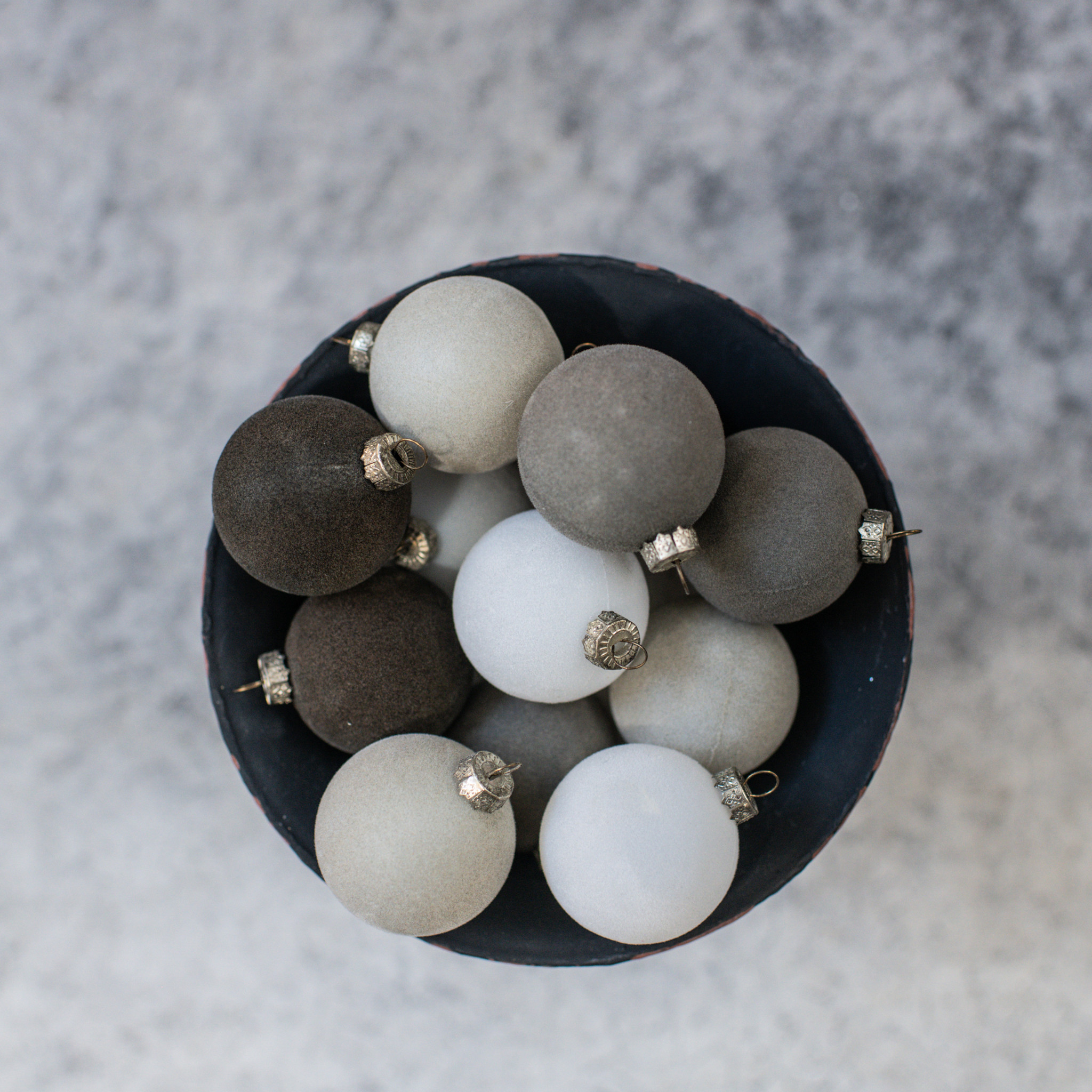 Grey Flocked Balls, Set of 12, 1.75", photo 2 of 2