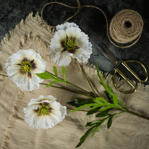 27" WHITE POPPY SPRAY