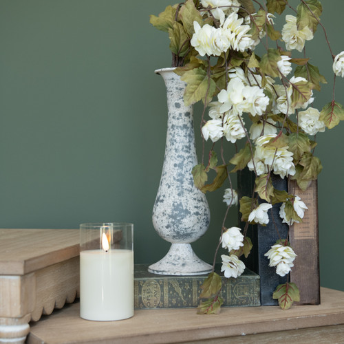12.25" GREY METAL VASE