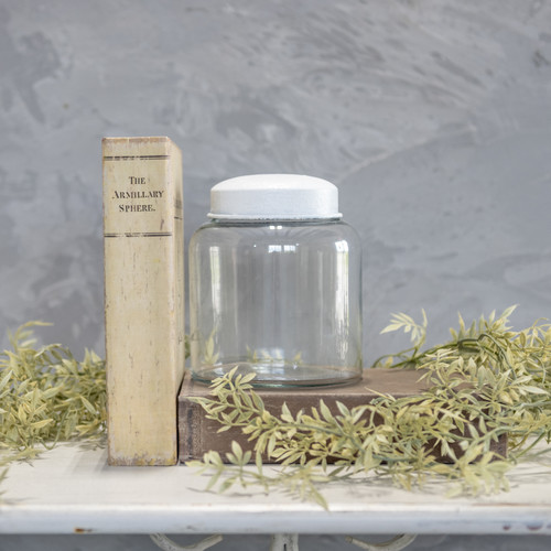 5.5" CLEAR GLASS JAR W/ WHITE LID