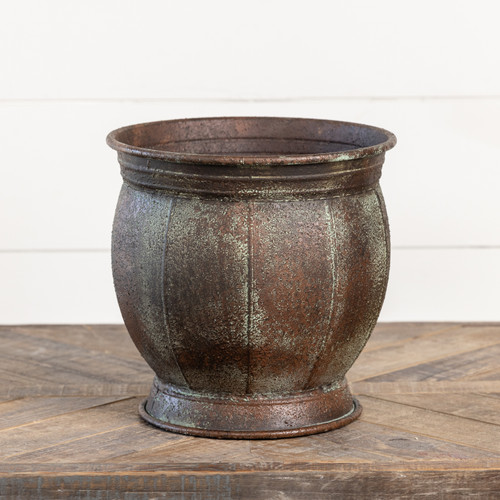 11.25" GREEN & RUST TONE PLANTER