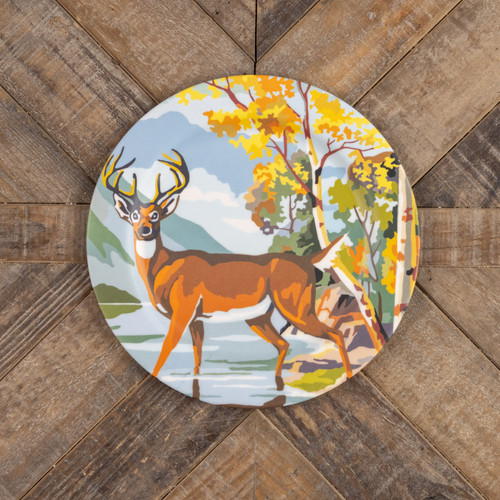 DEER BY THE WATER PAINT BY NUMBER PLATE