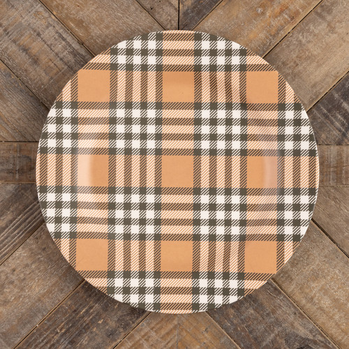 TAN & GREEN PLAID CHARGER