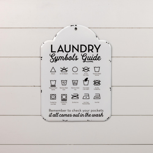 WHITE LAUNDRY SYMBOLS SIGN