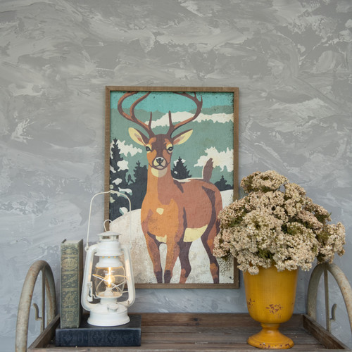 24" DEER IN THE SNOW PAINT BY NUMBER PRINT
