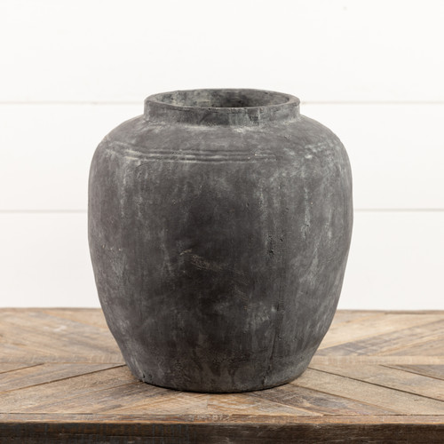 14" CHARCOAL TERRACOTTA VASE
