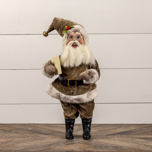 SINGING SANTA W/ GREEN COAT